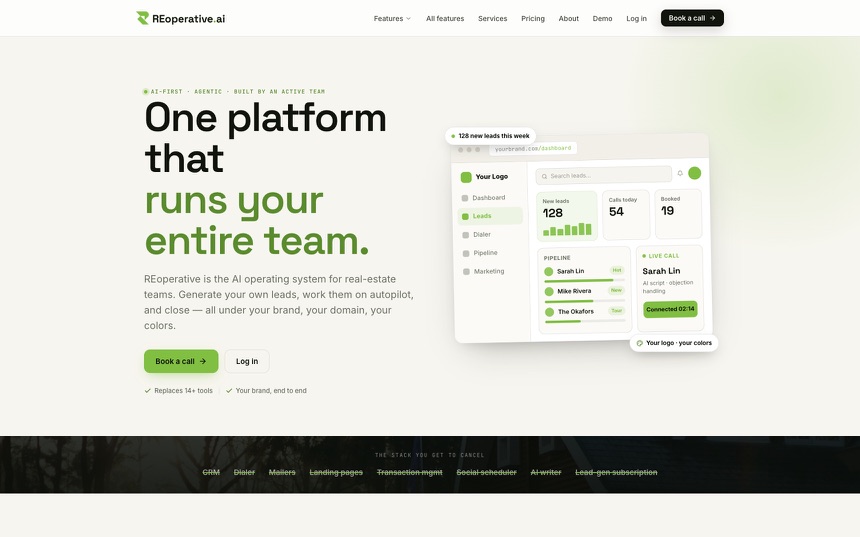 reoperative.ai — REoperative.ai AI operating system for real-estate teams homepage